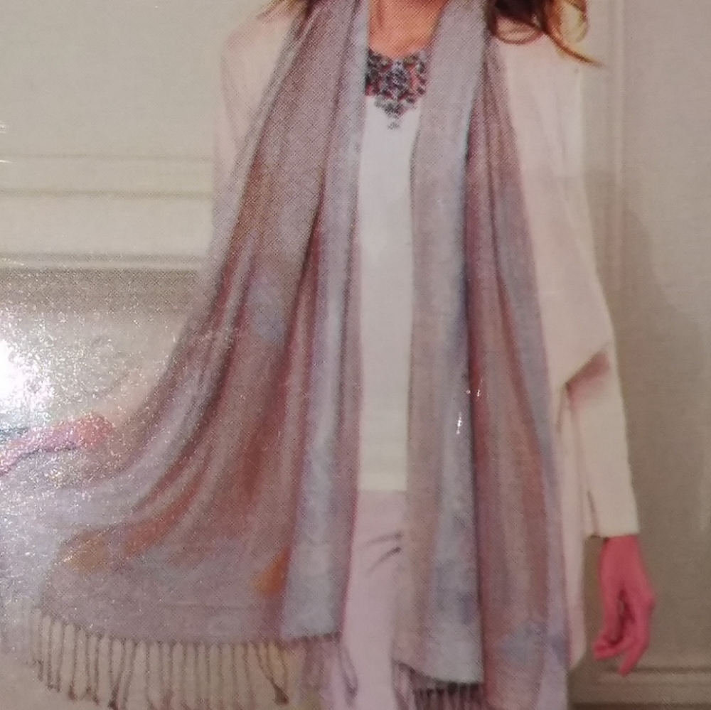 Shimmery Silver and gold Charlie Paige scarf